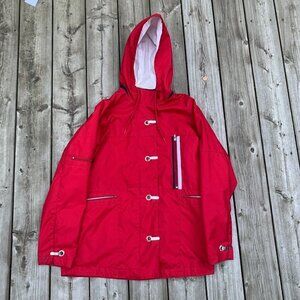 Vintage Nike Zip Up Hooded Jacket Medium Red